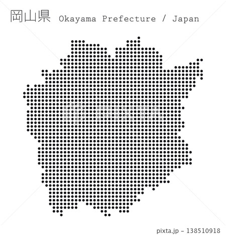 日本のベクターイラスト地図素材：岡山県全体地図 138510918