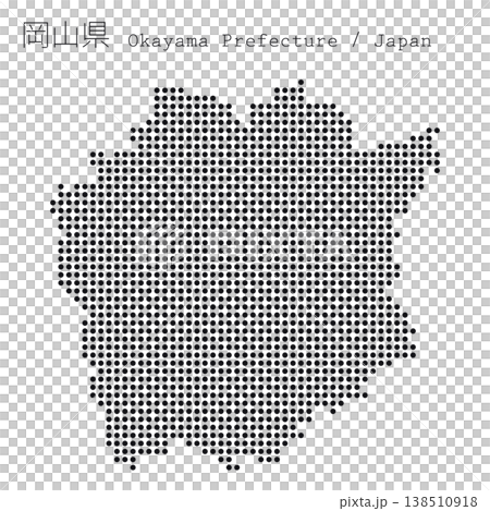 日本のベクターイラスト地図素材：岡山県全体地図 138510918
