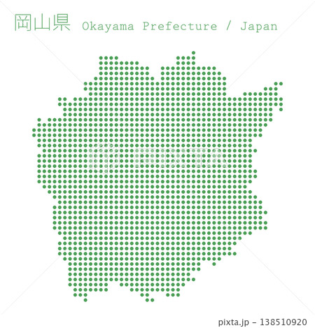 日本のベクターイラスト地図素材：岡山県全体地図 138510920