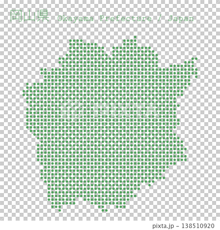 日本のベクターイラスト地図素材：岡山県全体地図 138510920