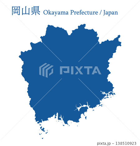 日本のベクターイラスト地図素材：岡山県全体地図 138510923