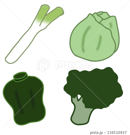 緑の野菜のイラストセット 138510937