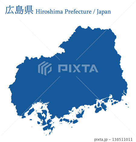 日本のベクターイラスト地図素材：広島県全体地図 138511011