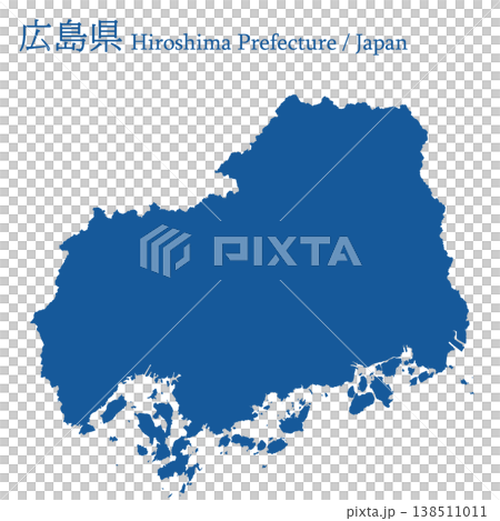 日本のベクターイラスト地図素材：広島県全体地図 138511011