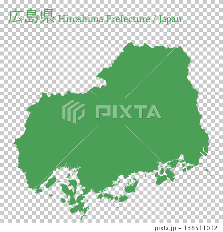 日本のベクターイラスト地図素材:広島県全体地図 日本のベクターイラスト地図素材:広島県全体地図 138511012