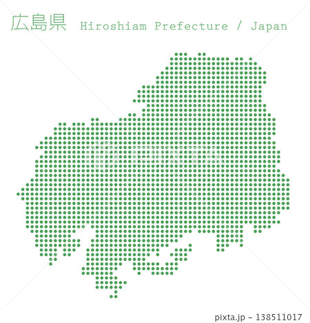 日本のベクターイラスト地図素材:広島県全体地図 日本のベクターイラスト地図素材:広島県全体地図 138511017