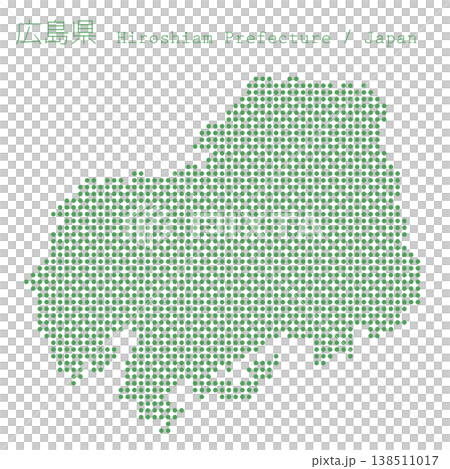 日本のベクターイラスト地図素材:広島県全体地図 日本のベクターイラスト地図素材:広島県全体地図 138511017
