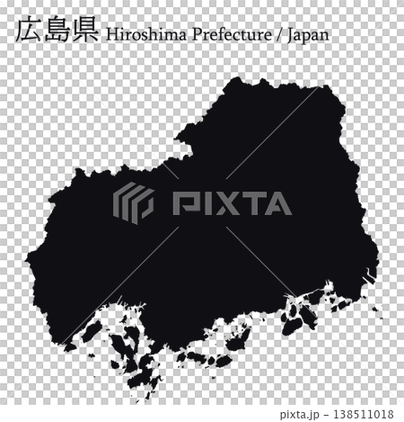 Vector illustration map material for Japan: Hiroshima Prefecture map Vector illustration map material for Japan: Hiroshima Prefecture map 138511018