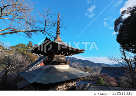 桜川市　雨引山　楽法寺　雨引観音　多宝塔　快晴 138511339