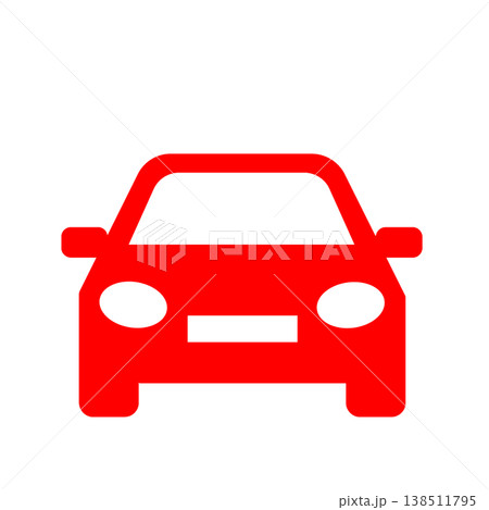 自動車をシンプルに表したフラットデザインのピクトグラム(赤) 自動車をシンプルに表したフラットデザインのピクトグラム(赤) 138511795