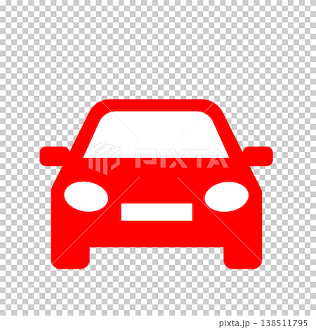 自動車をシンプルに表したフラットデザインのピクトグラム(赤) 自動車をシンプルに表したフラットデザインのピクトグラム(赤) 138511795