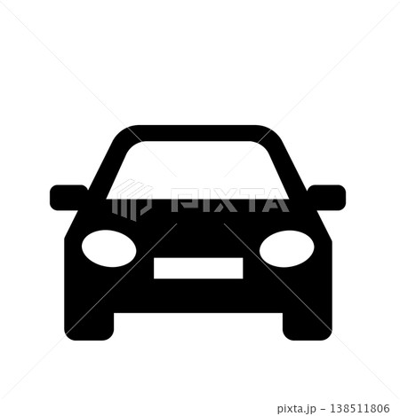 自動車をシンプルに表したフラットデザインのピクトグラム(黒) 自動車をシンプルに表したフラットデザインのピクトグラム(黒) 138511806