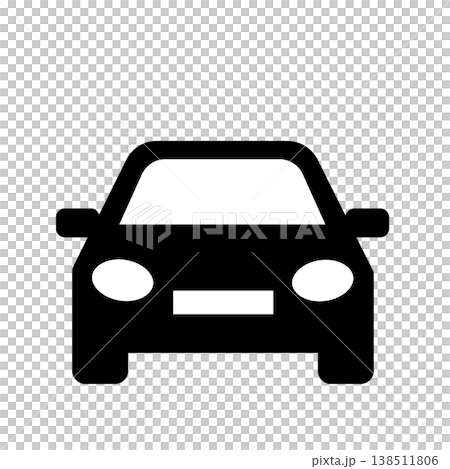 自動車をシンプルに表したフラットデザインのピクトグラム(黒) 自動車をシンプルに表したフラットデザインのピクトグラム(黒) 138511806