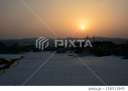 田園夕景雪景色 田園夕景雪景色 138511845