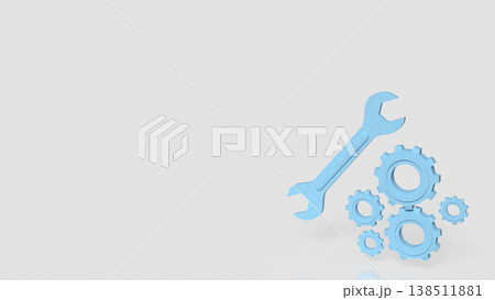 Technical Maintenance Tools Gear System Repair Concept 3d render. 138511881