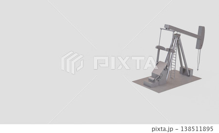 Oil Pump Jack Petroleum Industry Equipment On White Background 3d render. 138511895