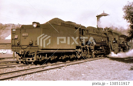 昭和44年　 D61蒸気機関車　留萌本線　留萌機関区　北海道　記録写真 138511917