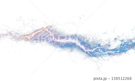 閃光サンダーボルト エフェクト素材 雷放電イラスト透過PNG 138512268