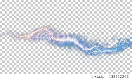 閃光サンダーボルト エフェクト素材 雷放電イラスト透過PNG 138512268