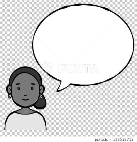 フキダシ　人物・女性・外国人・国籍 138512718