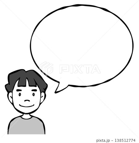 フキダシ　人物・子ども・男の子 138512774