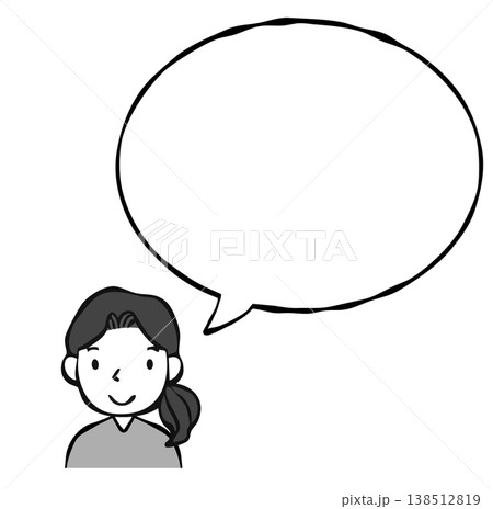 フキダシ　人物・女性・母親・家族 138512819