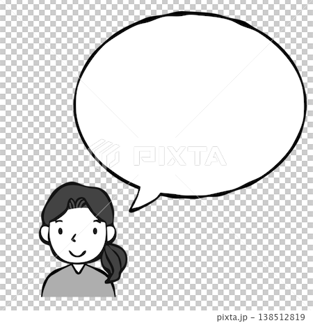 フキダシ　人物・女性・母親・家族 138512819