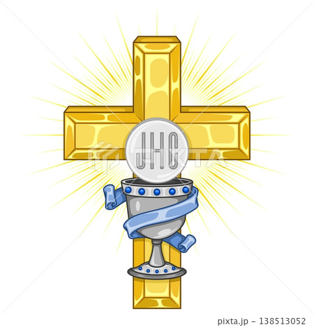 Chalice with Host and Color Cross Chalice with Host and Color Cross 138513052