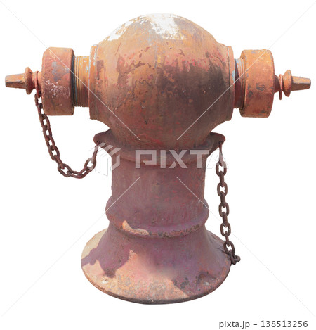 A red outdoor fire hose tank 138513256