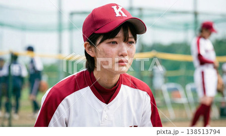 女子ソフトボール選手の試合風景 138513794