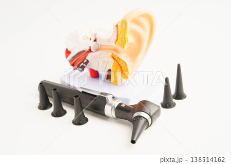 Otoscope for audiologist or ENT doctor use otoscope checking ear and treate hearing loss problem. Otoscope for audiologist or ENT doctor use otoscope checking ear and treate hearing loss problem. 138514162