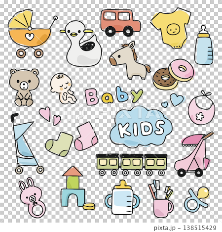 ベビー用品のイラスト ベビー用品のイラスト 138515429
