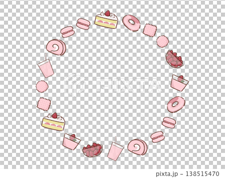 草莓糖果圓形框架 草莓糖果圓形框架 138515470