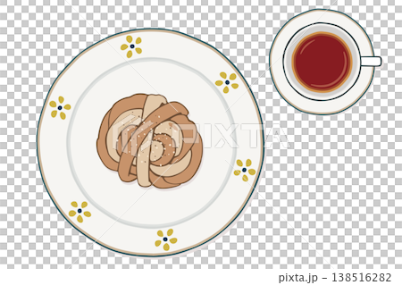 カルダモンロールと紅茶の北欧フィーカセット（カラー） 138516282