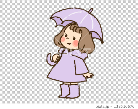 傘を持つ女の子 138516676