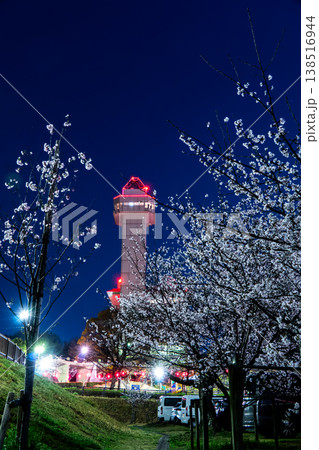スカイワードあさひと満開の桜 春色に染まる尾張旭の夜景 スカイワードあさひと満開の桜 春色に染まる尾張旭の夜景 138516944