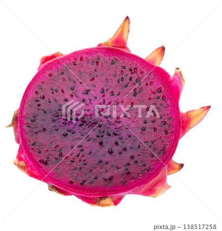 Fresh red dragon fruit isolated on a white background Fresh red dragon fruit isolated on a white background 138517258