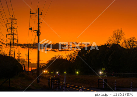 夕焼け、コンビナート、絶景、京葉工業地帯、千葉、市原市 夕焼け、コンビナート、絶景、京葉工業地帯、千葉、市原市 138517876