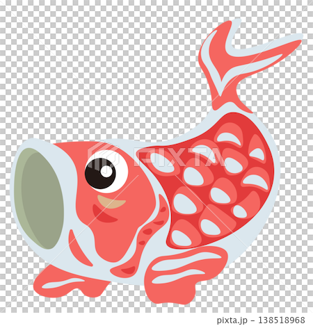 An illustration of a red carp streamer ornament made of ceramic. An illustration of a red carp streamer ornament made of ceramic. 138518968