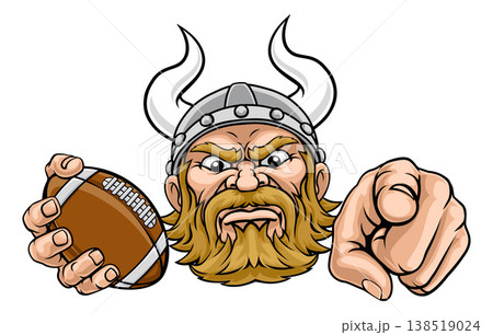 Viking American Football Ball Team Mascot Man Viking American Football Ball Team Mascot Man 138519024