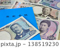 年金手帳と紙幣 138519230