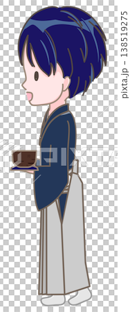 A boy walking with a teacup in his hand (side view/front left) A boy walking with a teacup in his hand (side view/front left) 138519275