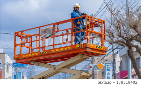 産業現場で大型機械とともに働く作業員の安全意識と責任感が伝わる仕事風景 138519402