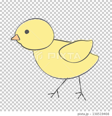 A set of simple chick illustrations (Spring, Easter, Animals, Hand-drawn style, Muted colors) 138519408