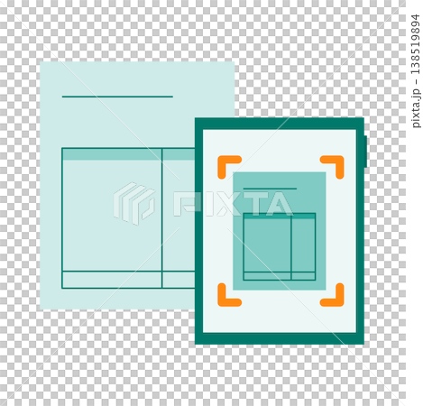 タブレットで請求書をスキャンするイラスト 事務作業の効率化と書類の読み込み概念 タブレットで請求書をスキャンするイラスト 事務作業の効率化と書類の読み込み概念 138519894