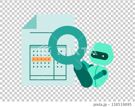 Illustration of AI-powered OCR reading of invoices and automatic journal entries: Accounting DX utilizing technology 138519895