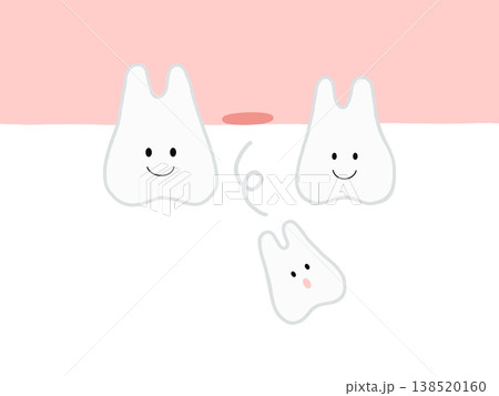 子供の歯の生え変わり 乳歯が抜けた状態のイラスト 138520160