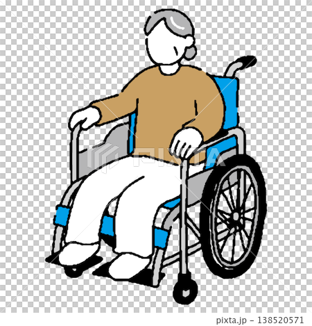 車椅子に乗るシニア女性 138520571