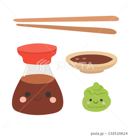 Sauce vector icon and food soy isolated with illustration japanese asian. Cartoon sushi japan and sauce design background with bottle cooking vector. Black sauce menu and cuisine food fish 138520624