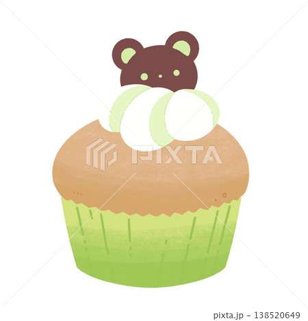 緑のくまのカップケーキ 138520649